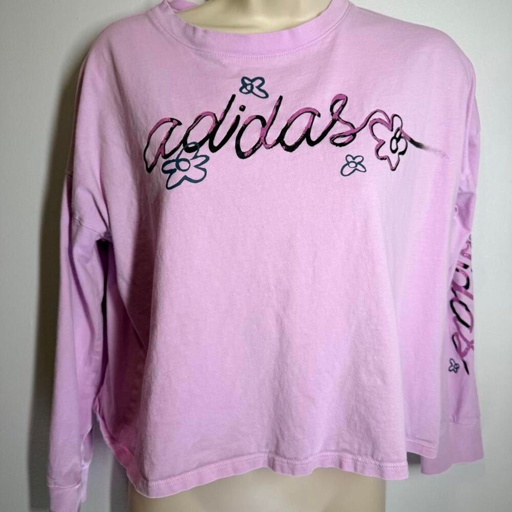 Adidas Women's Pink and Purple Shirt - Picture 1 of 5